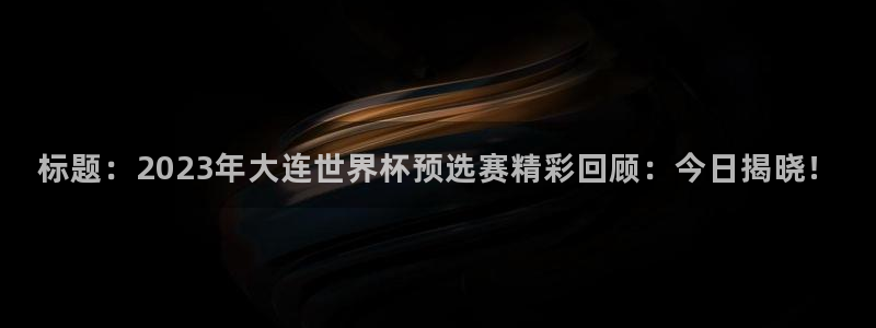  标题：2023年大连世界杯预选赛精彩回顾：今日揭晓！